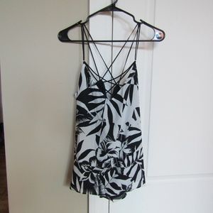 SOLD Express Tropical Printed Lace Up Tank